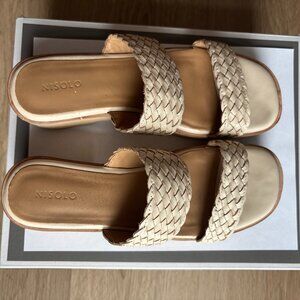 Nisolo Woven Leather Clog Sandals Heels